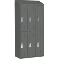 Concorde Heavy-Duty Lockers, 2 -tier, Bank of 3, 36" x 18" x 78", Steel, Charcoal, Welded (Assembled) Distribution Jean Lapalme