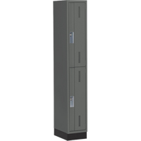 Concorde Heavy-Duty Lockers, 2 -tier, 12" x 18" x 76", Steel, Charcoal, Welded (Assembled) Distribution Jean Lapalme