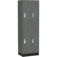 Concorde Heavy-Duty Lockers, 2 -tier, Bank of 2, 24" x 18" x 76", Steel, Charcoal, Welded (Assembled) Distribution Jean Lapalme