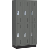Concorde Heavy-Duty Lockers, 2 -tier, Bank of 3, 36" x 18" x 76", Steel, Charcoal, Welded (Assembled) Distribution Jean Lapalme
