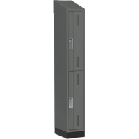 Concorde Heavy-Duty Lockers, 2 -tier, 12" x 18" x 82", Steel, Charcoal, Welded (Assembled) Distribution Jean Lapalme