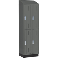 Concorde Heavy-Duty Lockers, 2 -tier, Bank of 2, 24" x 18" x 82", Steel, Charcoal, Welded (Assembled) Distribution Jean Lapalme
