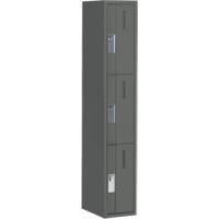 Concorde Heavy-Duty Lockers, 3 -tier, 12" x 18" x 72", Steel, Charcoal, Welded (Assembled) Distribution Jean Lapalme