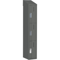Concorde Heavy-Duty Lockers, 3 -tier, 12" x 18" x 78", Steel, Charcoal, Welded (Assembled) Distribution Jean Lapalme