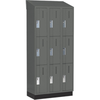 Concorde Heavy-Duty Lockers, 3 -tier, Bank of 3, 36" x 18" x 82", Steel, Charcoal, Welded (Assembled) Distribution Jean Lapalme