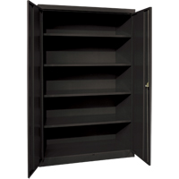 Deep Hi-Boy Storage Cabinet, Steel, 4 Shelves, 72" H x 36" W x 24" D, Black Distribution Jean Lapalme