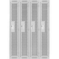 Casiers Clean Line, Bloc de 4, 48" x 15" x 72", Acier, Gris, Rivet (assembl&eacute;), Perfor&eacute; Distribution Jean Lapalme