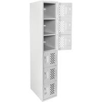 Petit casier perfor&eacute; Clean-Line, 6 niveaux, 15" x 72" x 12", Acier Distribution Jean Lapalme