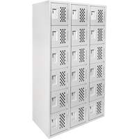 Petit casier perfor&eacute; Clean-Line, 6 niveaux, Bloc de 3, 15" x 72" x 12", Acier Distribution Jean Lapalme