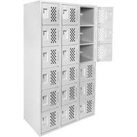 Petit casier perfor&eacute; Clean-Line, 6 niveaux, Bloc de 3, 15" x 72" x 12", Acier Distribution Jean Lapalme