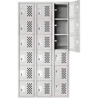 Petit casier perfor&eacute; Clean-Line, 6 niveaux, Bloc de 3, 15" x 72" x 12", Acier Distribution Jean Lapalme