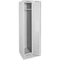 Clean Line Lockers, Bank of 2, 24" x 18" x 76", Steel, Grey, Rivet (Assembled), Perforated Distribution Jean Lapalme
