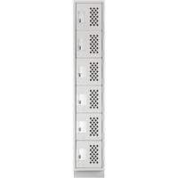 Clean-Line Perforated Lockerette, 6 -tier, 12" x 72" x 12", Steel Distribution Jean Lapalme