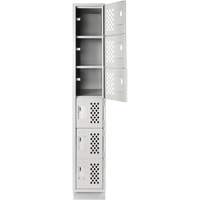 Clean-Line Perforated Lockerette, 6 -tier, 12" x 72" x 12", Steel Distribution Jean Lapalme