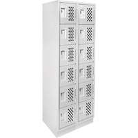 Clean-Line Perforated Lockerette, 6 -tier, Bank of 2, 12" x 72" x 12", Steel Distribution Jean Lapalme