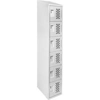 Clean-Line Perforated Lockerette, 6 -tier, 15" x 72" x 12", Steel Distribution Jean Lapalme