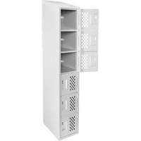 Clean-Line Perforated Lockerette, 6 -tier, 15" x 72" x 12", Steel Distribution Jean Lapalme