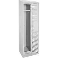 Clean Line Lockers, Bank of 2, 24" x 15" x 82", Steel, Grey, Rivet (Assembled), Perforated Distribution Jean Lapalme