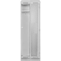 Clean Line Lockers, Bank of 2, 24" x 15" x 82", Steel, Grey, Rivet (Assembled), Perforated Distribution Jean Lapalme