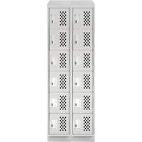 Petit casier perfor&eacute; Clean-Line, 6 niveaux, Bloc de 2, 12" x 72" x 12", Acier Distribution Jean Lapalme