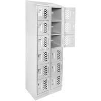 Petit casier perfor&eacute; Clean-Line, 6 niveaux, Bloc de 2, 12" x 72" x 12", Acier Distribution Jean Lapalme