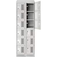 Petit casier perfor&eacute; Clean-Line, 6 niveaux, Bloc de 2, 12" x 72" x 12", Acier Distribution Jean Lapalme