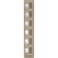 Assembled Lockerettes Clean Line Perforated Economy Lockers, 6 -tier, 18" x 72" x 12", Steel Distribution Jean Lapalme