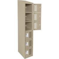 Assembled Lockerettes Clean Line Perforated Economy Lockers, 6 -tier, 18" x 72" x 12", Steel Distribution Jean Lapalme