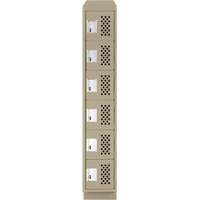 Assembled Lockerettes Clean Line Perforated Economy Lockers, 6 -tier, 18" x 72" x 12", Steel Distribution Jean Lapalme