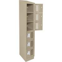 Assembled Lockerettes Clean Line Perforated Economy Lockers, 6 -tier, 18" x 72" x 12", Steel Distribution Jean Lapalme