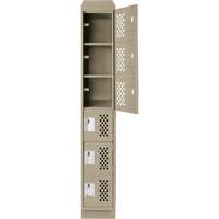 Assembled Lockerettes Clean Line Perforated Economy Lockers, 6 -tier, 18" x 72" x 12", Steel Distribution Jean Lapalme