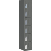 Concorde Heavy-Duty Lockers, 6 -tier, 12" x 18" x 72", Steel, Charcoal, Welded (Assembled) Distribution Jean Lapalme
