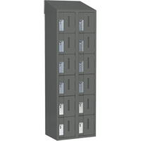 Concorde Heavy-Duty Lockers, 6 -tier, Bank of 2, 24" x 18" x 78", Steel, Charcoal, Welded (Assembled) Distribution Jean Lapalme
