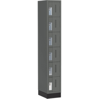 Concorde Heavy-Duty Lockers, 6 -tier, 12" x 18" x 76", Steel, Charcoal, Welded (Assembled) Distribution Jean Lapalme