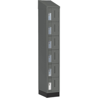 Concorde Heavy-Duty Lockers, 6 -tier, 12" x 18" x 82", Steel, Charcoal, Welded (Assembled) Distribution Jean Lapalme