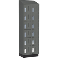 Concorde Heavy-Duty Lockers, 6 -tier, Bank of 2, 24" x 18" x 82", Steel, Charcoal, Welded (Assembled) Distribution Jean Lapalme