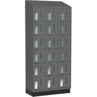 Concorde Heavy-Duty Lockers, 6 -tier, Bank of 3, 36" x 18" x 82", Steel, Charcoal, Welded (Assembled) Distribution Jean Lapalme