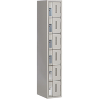 Concorde Heavy-Duty Lockers, 6 -tier, 12" x 18" x 72", Steel, Grey, Welded (Assembled) Distribution Jean Lapalme