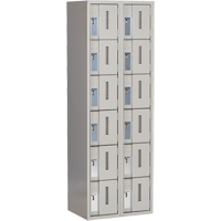Concorde Heavy-Duty Lockers, 6 -tier, Bank of 2, 24" x 18" x 72", Steel, Grey, Welded (Assembled) Distribution Jean Lapalme