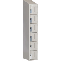 Concorde Heavy-Duty Lockers, 6 -tier, 12" x 18" x 78", Steel, Grey, Welded (Assembled) Distribution Jean Lapalme