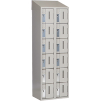 Concorde Heavy-Duty Lockers, 6 -tier, Bank of 2, 24" x 18" x 78", Steel, Grey, Welded (Assembled) Distribution Jean Lapalme