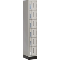 Concorde Heavy-Duty Lockers, 6 -tier, 12" x 18" x 76", Steel, Grey, Welded (Assembled) Distribution Jean Lapalme