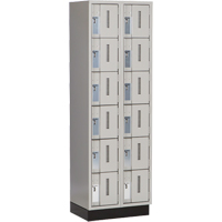 Concorde Heavy-Duty Lockers, 6 -tier, Bank of 2, 24" x 18" x 76", Steel, Grey, Welded (Assembled) Distribution Jean Lapalme