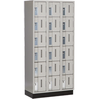 Concorde Heavy-Duty Lockers, 6 -tier, Bank of 3, 36" x 18" x 76", Steel, Grey, Welded (Assembled) Distribution Jean Lapalme