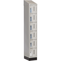 Concorde Heavy-Duty Lockers, 6 -tier, 12" x 18" x 82", Steel, Grey, Welded (Assembled) Distribution Jean Lapalme