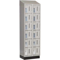 Concorde Heavy-Duty Lockers, 6 -tier, Bank of 2, 24" x 18" x 82", Steel, Grey, Welded (Assembled) Distribution Jean Lapalme