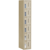 Concorde Heavy-Duty Lockers, 6 -tier, 12" x 18" x 72", Steel, Beige, Welded (Assembled) Distribution Jean Lapalme