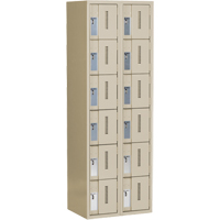 Concorde Heavy-Duty Lockers, 6 -tier, Bank of 2, 24" x 18" x 72", Steel, Beige, Welded (Assembled) Distribution Jean Lapalme