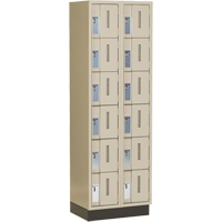Concorde Heavy-Duty Lockers, 6 -tier, Bank of 2, 24" x 18" x 76", Steel, Beige, Welded (Assembled) Distribution Jean Lapalme