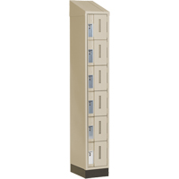 Concorde Heavy-Duty Lockers, 6 -tier, 12" x 18" x 82", Steel, Beige, Welded (Assembled) Distribution Jean Lapalme